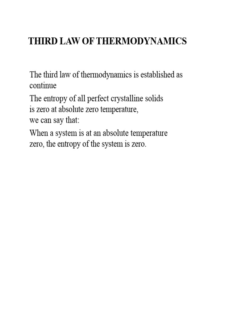Understanding the Third Law of Thermodynamics | PDF | Entropy | Heat