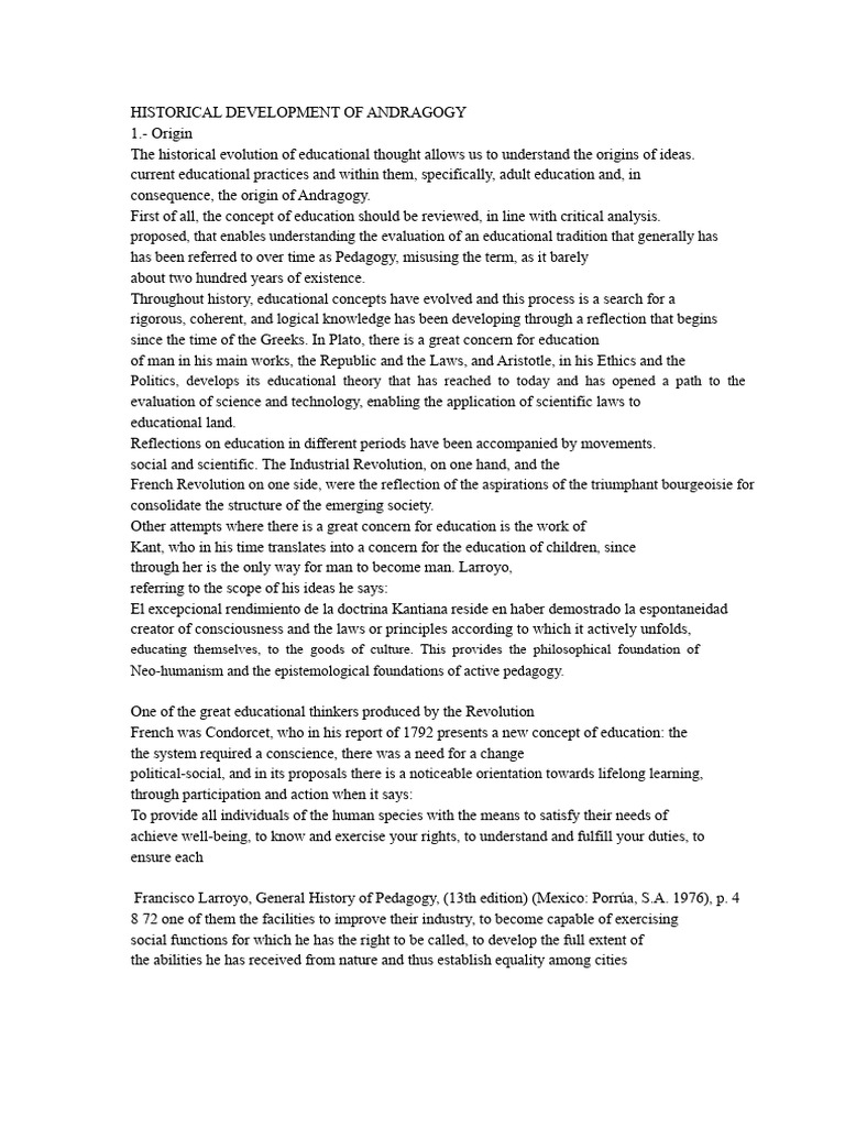 Evolution of Andragogy in Education | PDF | Learning