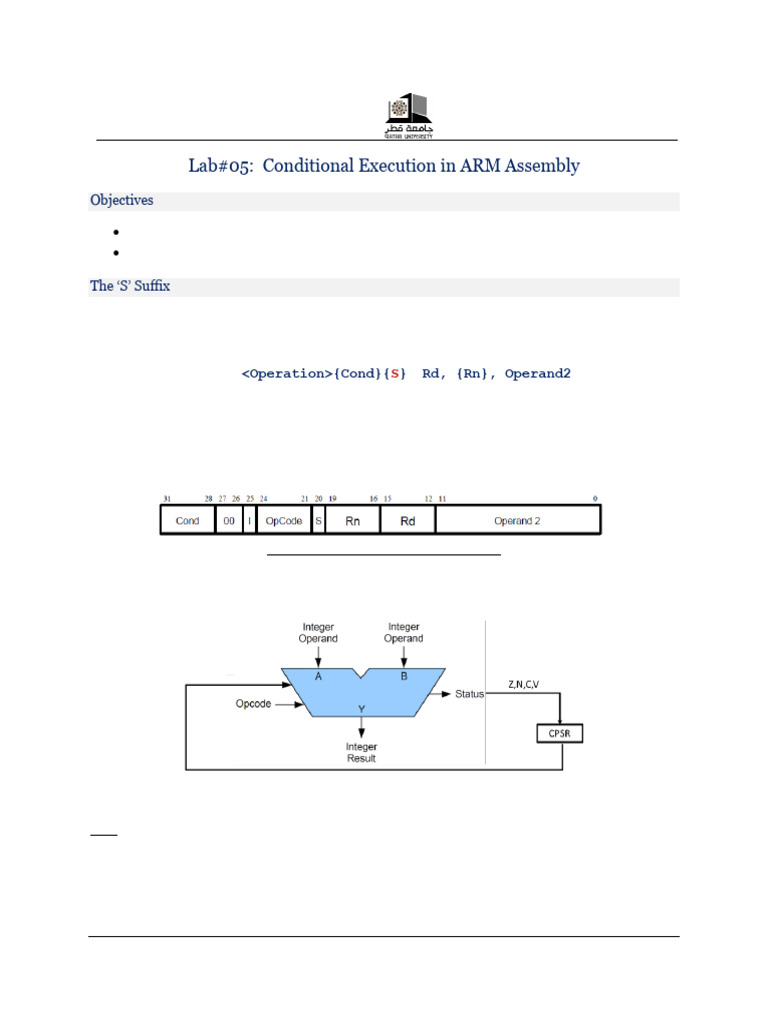 Lab - 05 - Conditional Execution in ARM Assembly | PDF | Integrated ...
