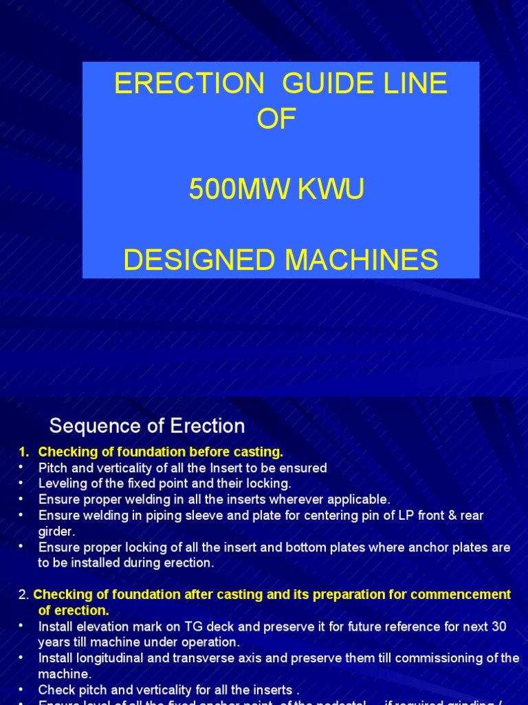 L-06 Erection Guide Line of 500 Mw Turbine Anp-4 | Bearing (Mechanical) |  Turbine