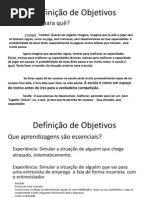 Definição de Obectivos