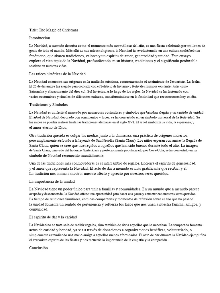 La Magia y Tradiciones de la Navidad | PDF | Navidad | Papá Noel