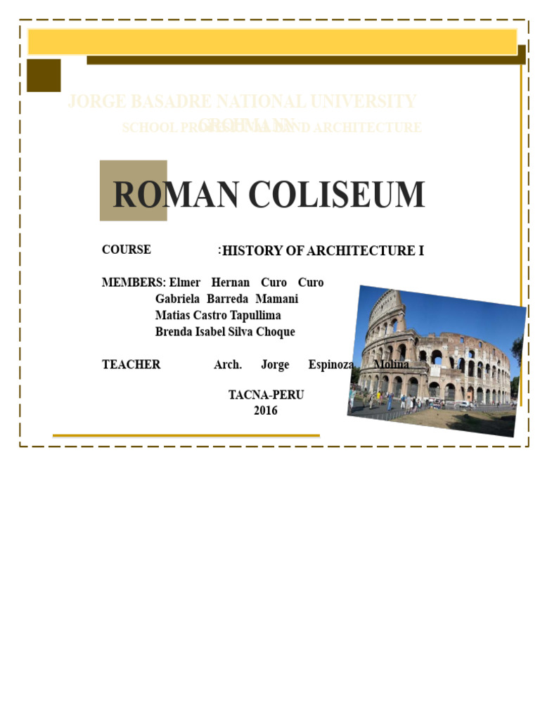 Roman Coliseum Construction Date | PDF | Column | Architectural Design