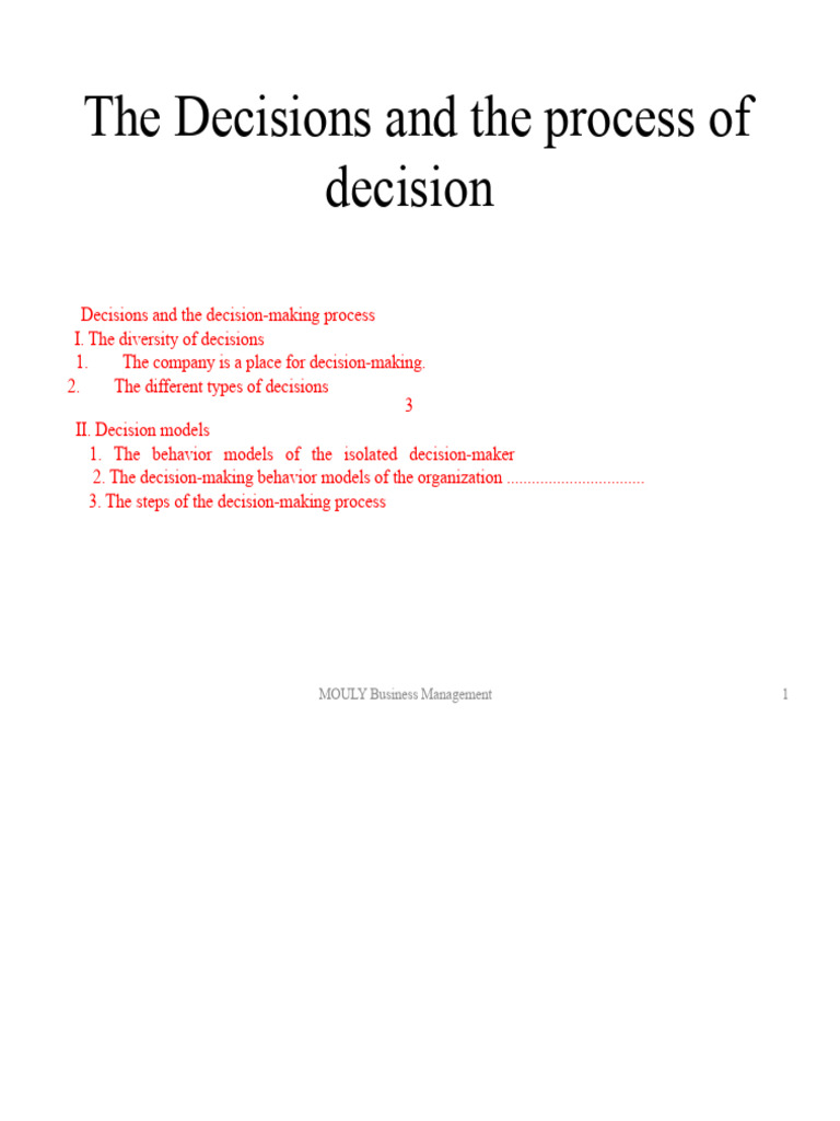 Understanding Decision-Making Processes | PDF | Decision Making ...