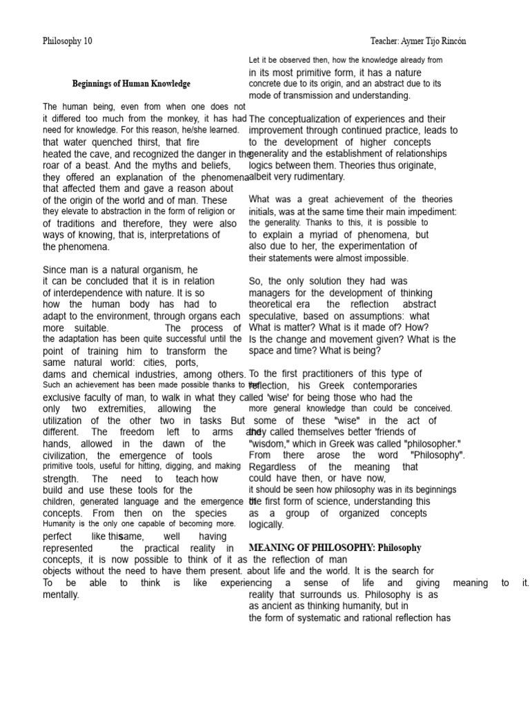 Understanding the Nature of Philosophy | PDF | Knowledge | Reason