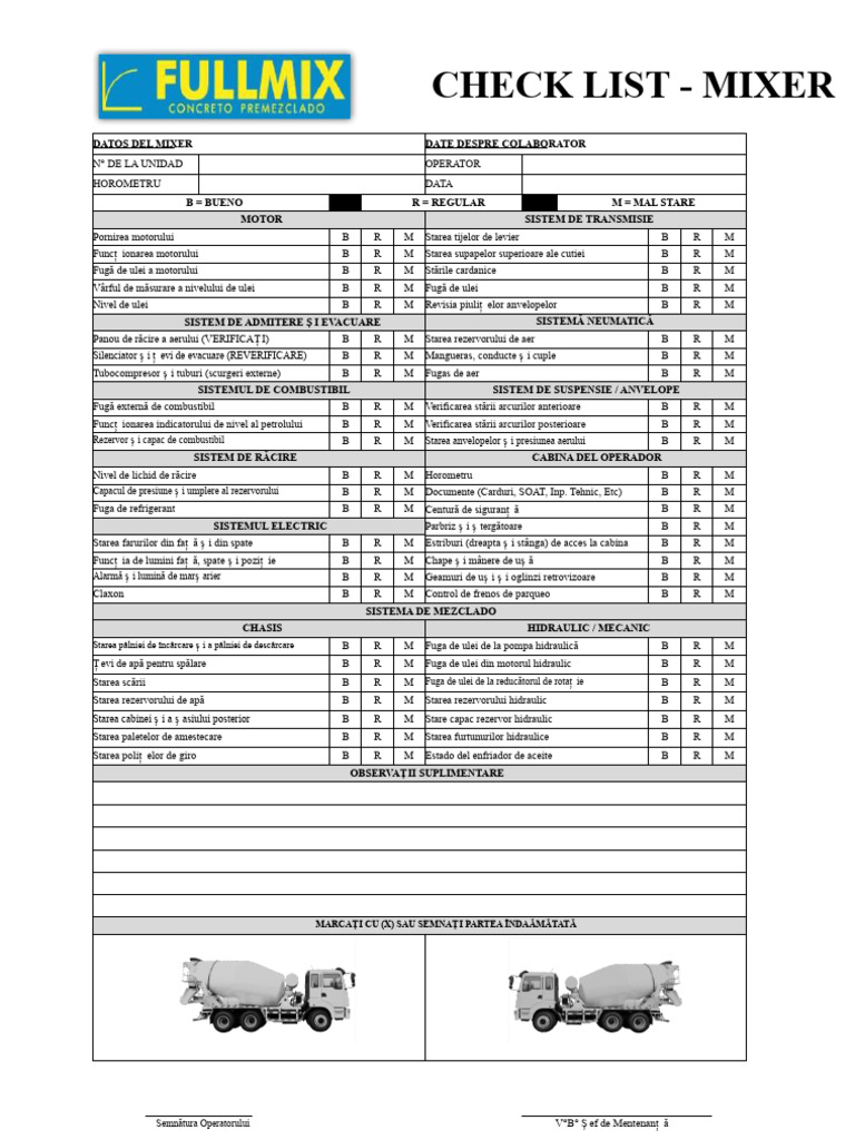Format Check List - Mixer | PDF