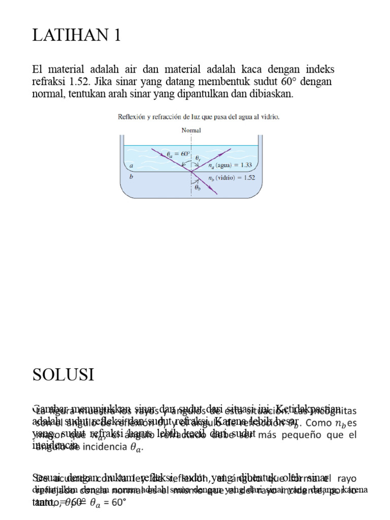 Arah Sinar: Refleksi dan Pembiasan | PDF