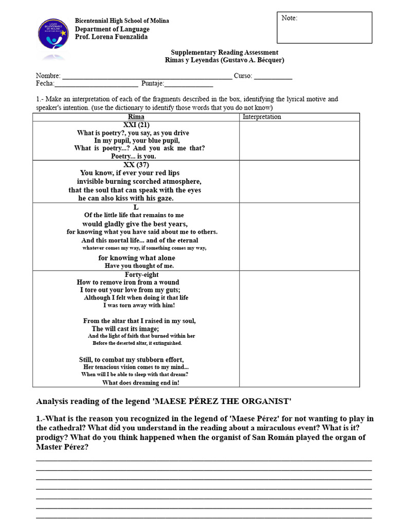 Tests Rhymes and Legends | PDF