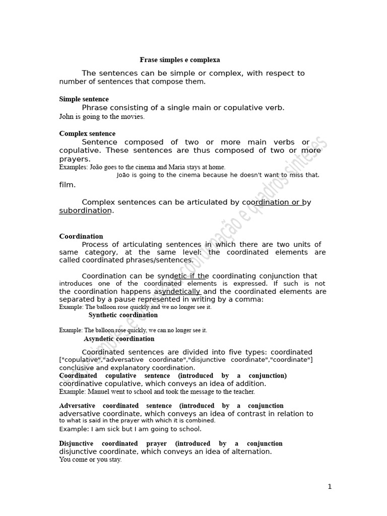 Simple and Complex Sentence | PDF | Phrase | Sentence (Linguistics)
