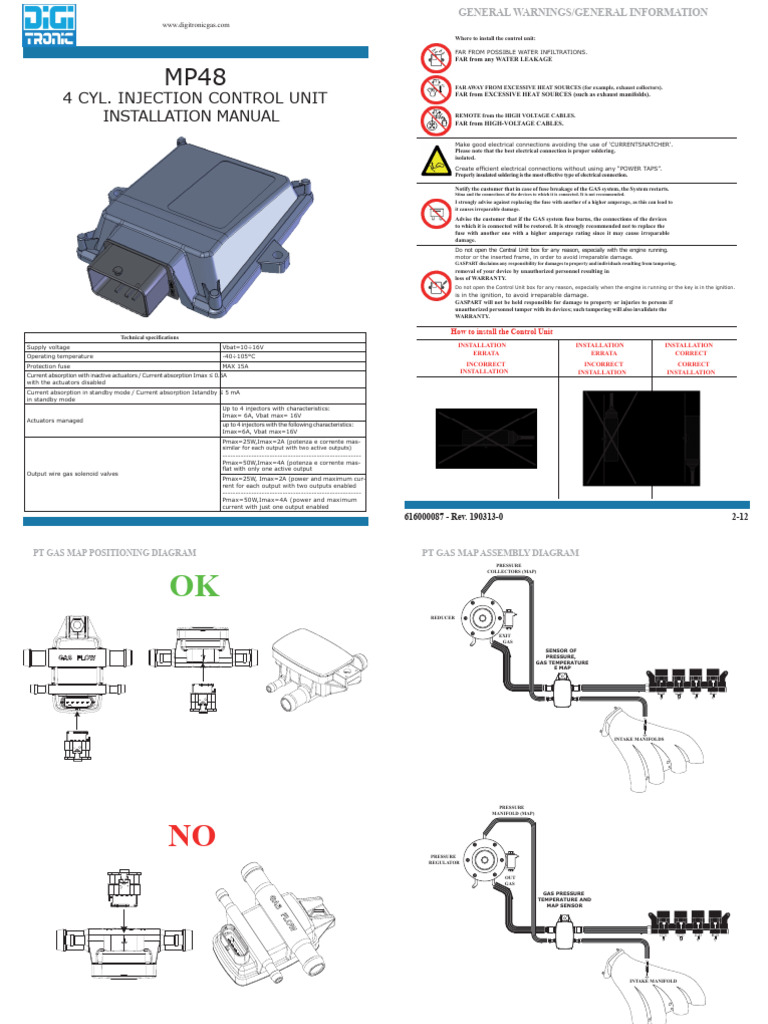 MP48 Control Unit Installation Guide | PDF | Fuel Injection | Gasoline