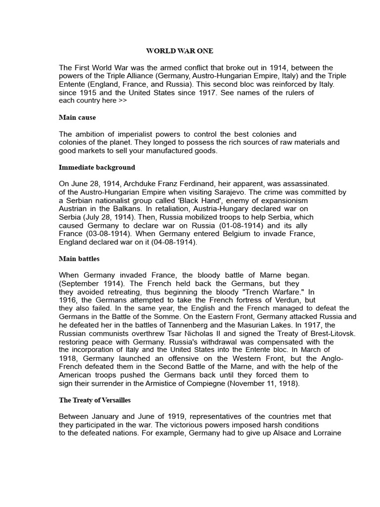 Overview of World War I and II | PDF | World War I | Surrender Of Japan