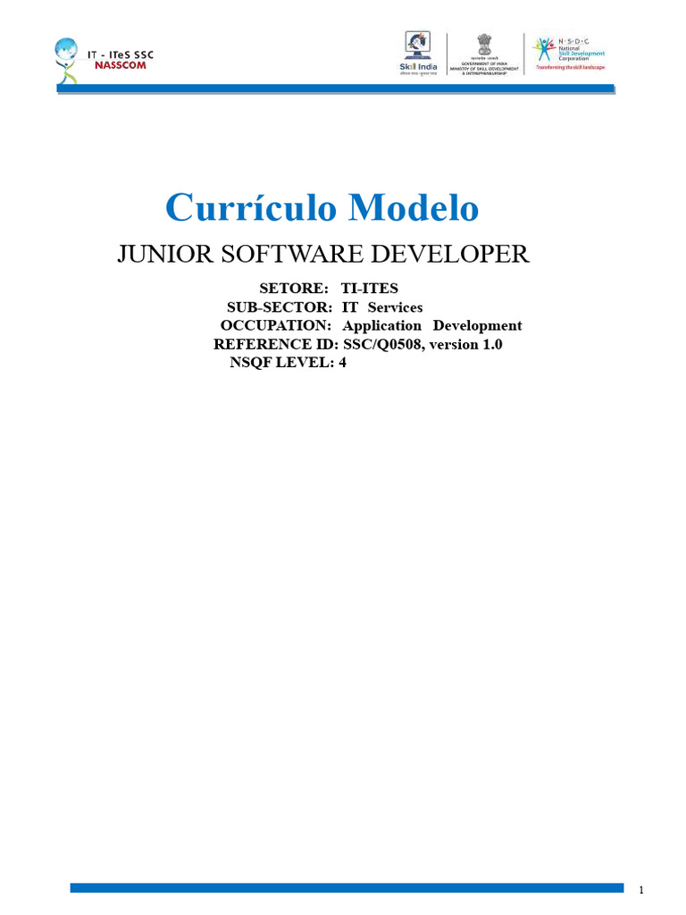 Currículo para Desenvolvedor de Software Júnior | PDF | Internet ...