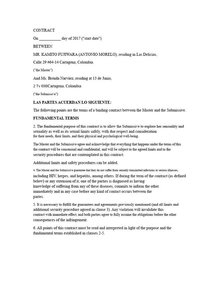 IMPROVED AND EXTENDED CONTRACT.docx | PDF | Dominance And Submission ...