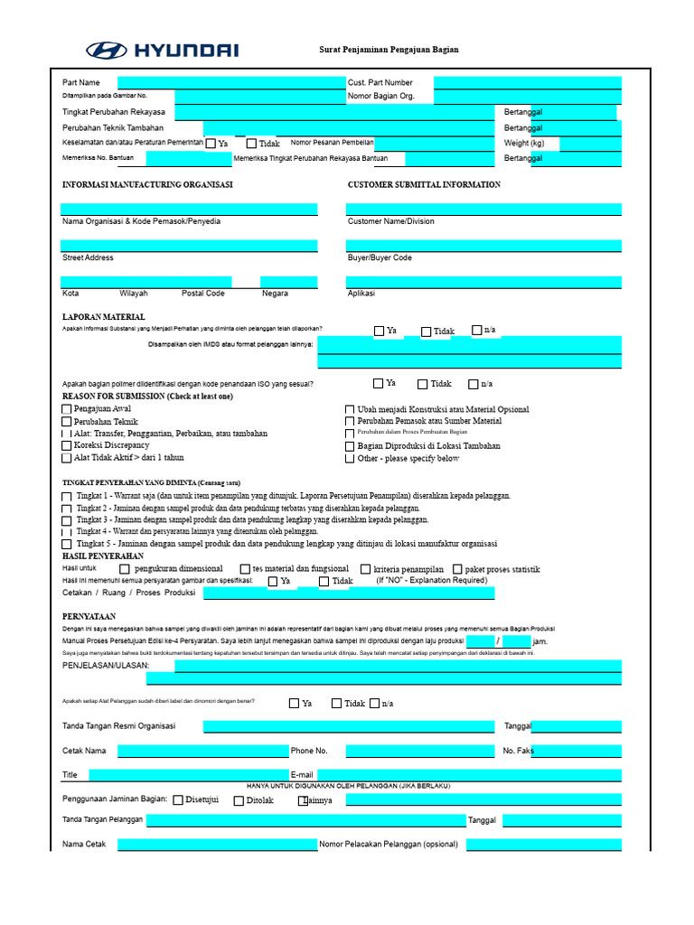 Sertifikat Pengajuan Bagian PPAP. | PDF