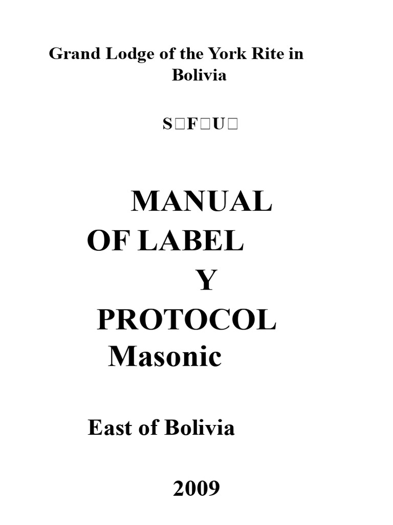 Masonic Etiquette Manual for Bolivia | PDF | Freemasonry | Masonic Lodge