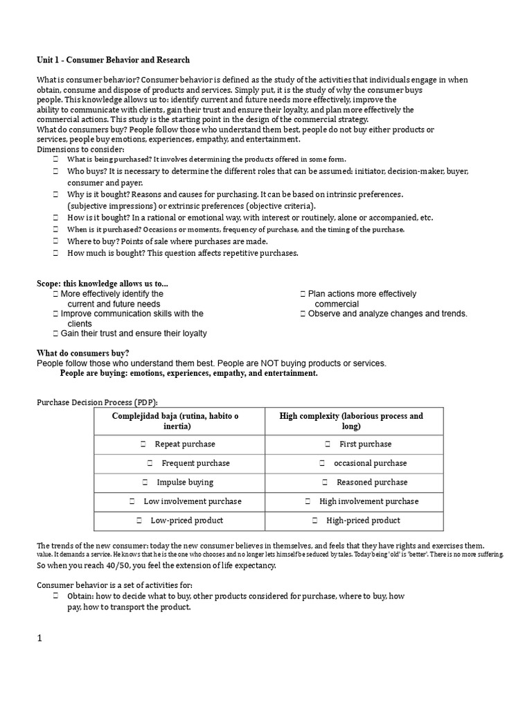 Purchase and consumption behavior summary faculty | PDF | Consumer ...
