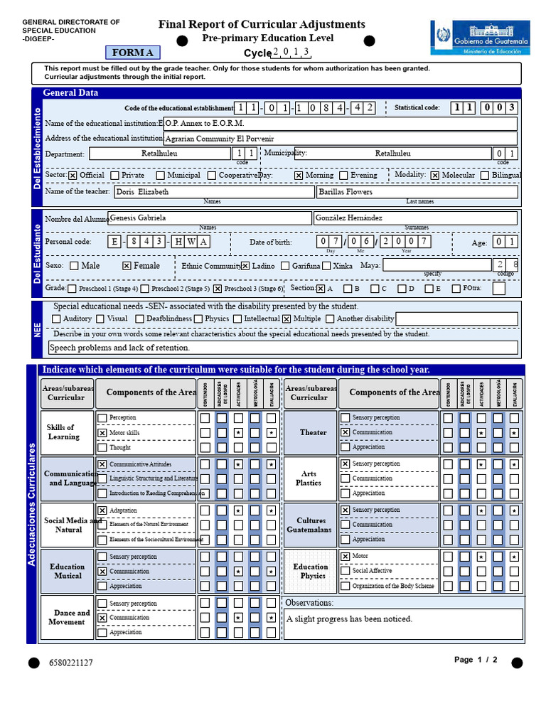 Final Report On Curriculum Adjustments Pre-Primary A.pdf Genesis NEW ...