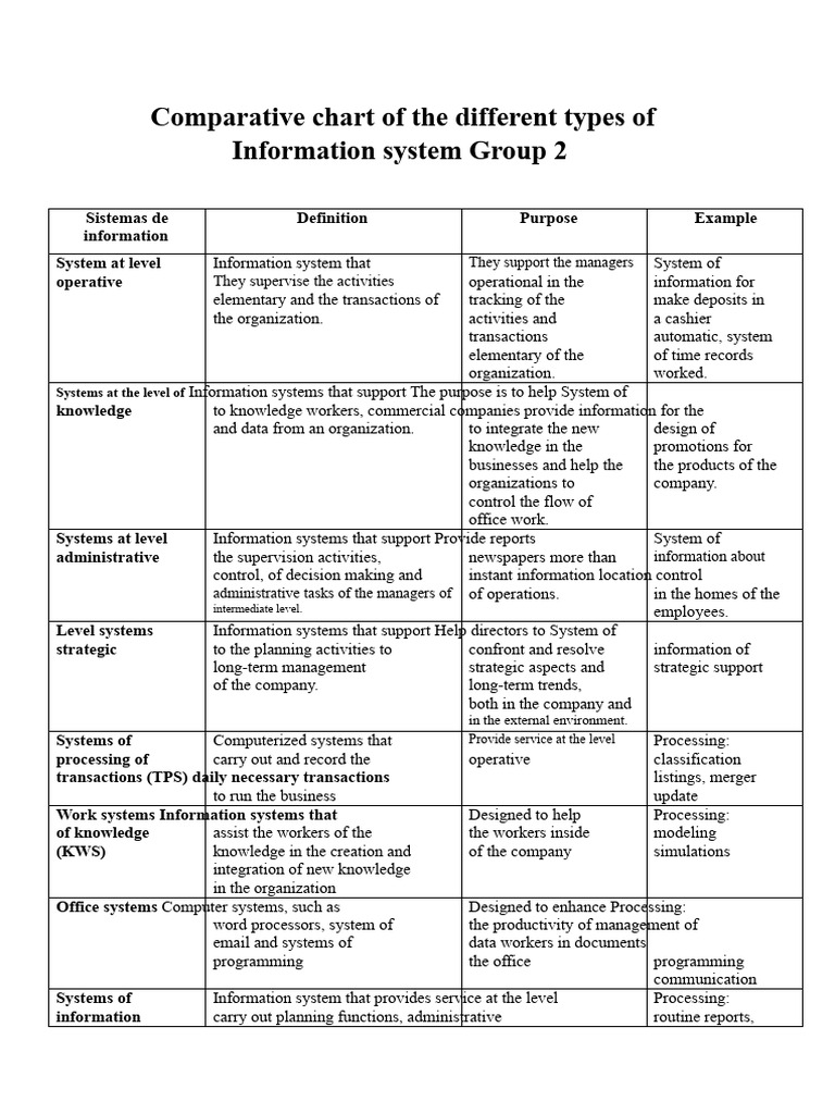 Types of Information Systems Explained | PDF | Information | Simulation