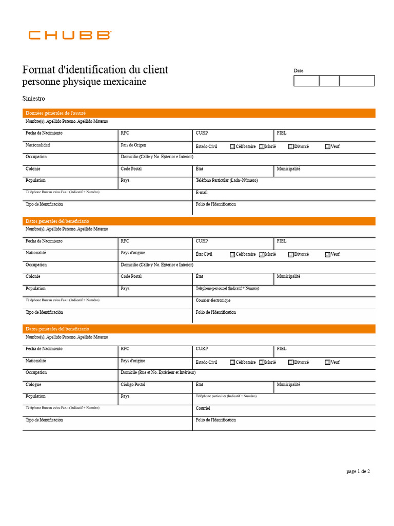 Formulaire d'identification client Mexicain | PDF