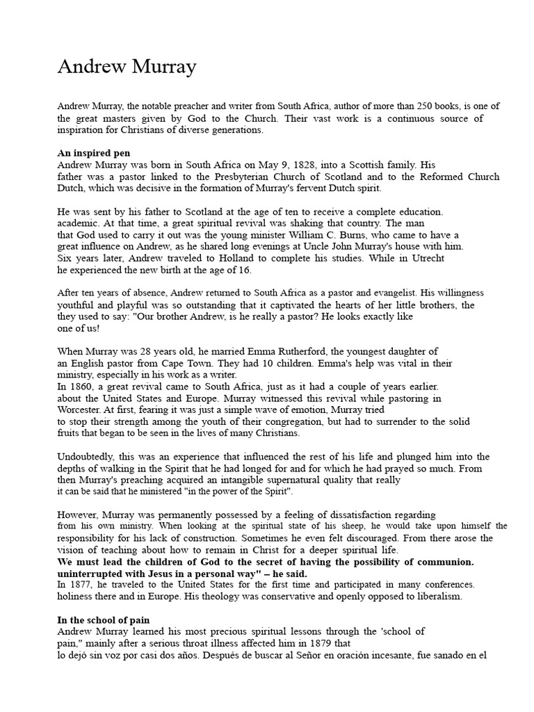 Andrew Murray | PDF | Christian Revival | Jesus