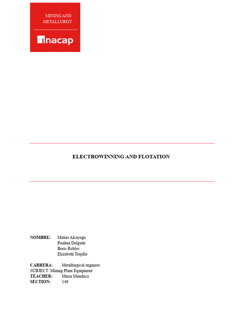 electrowinning report | PDF | Cathode | Anode
