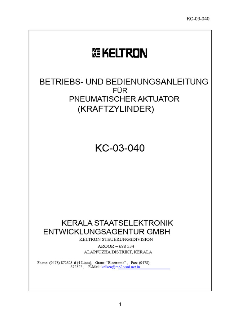 Aktuator Allgemein KC 03 040 | PDF