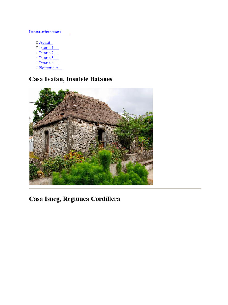 Casele Vernaculare Din Cordillera | PDF