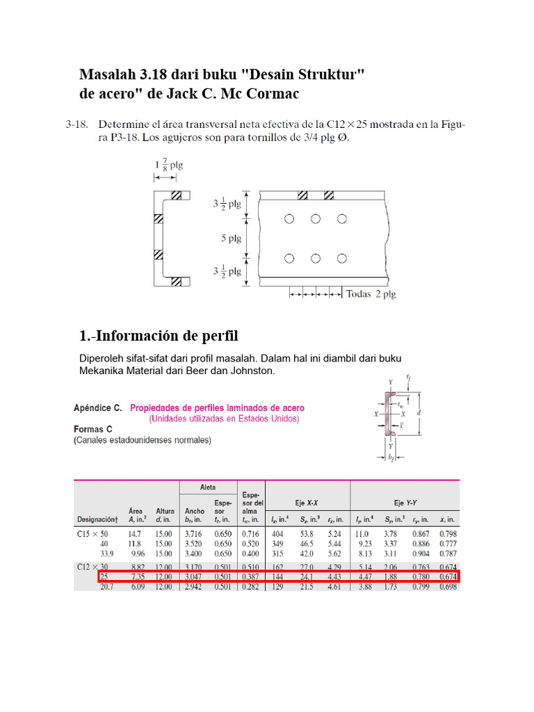 Analisis Kegagalan Profil Baja C12 x 25 | PDF