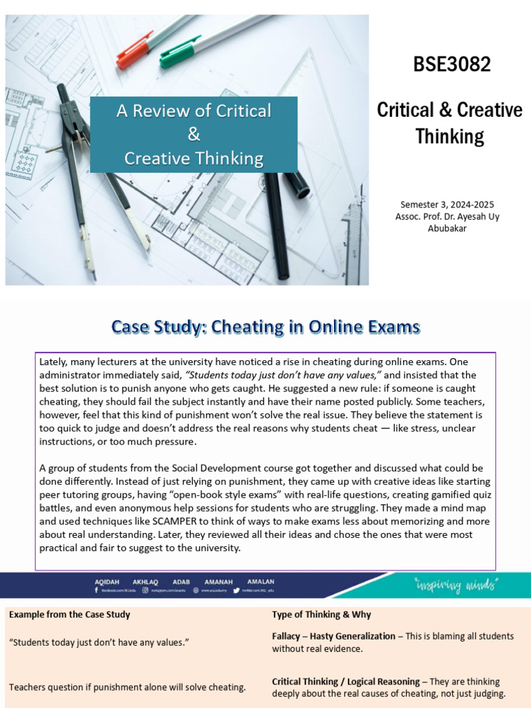 Week 3 - A Review - Case - 19AUG25 | PDF | Thought | Critical Thinking