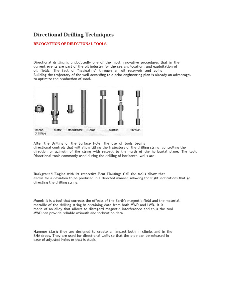 Directional Drilling Tools and Techniques | PDF