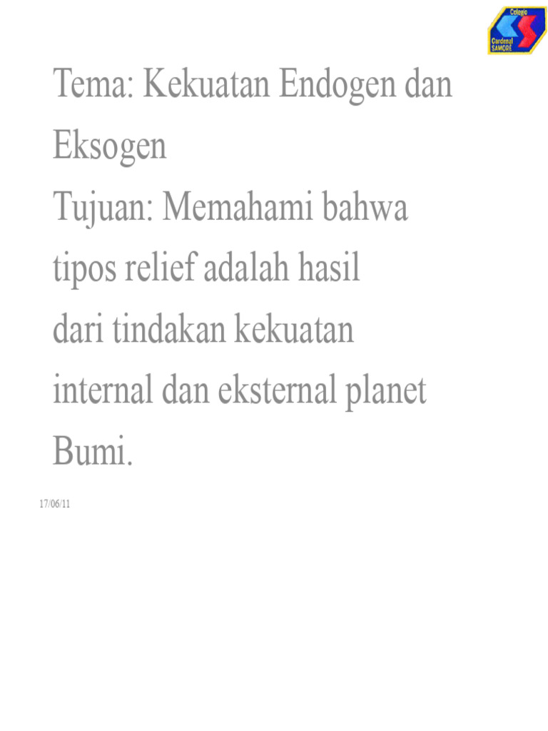 Kekuatan Endogen dan Eksogen Bumi | PDF