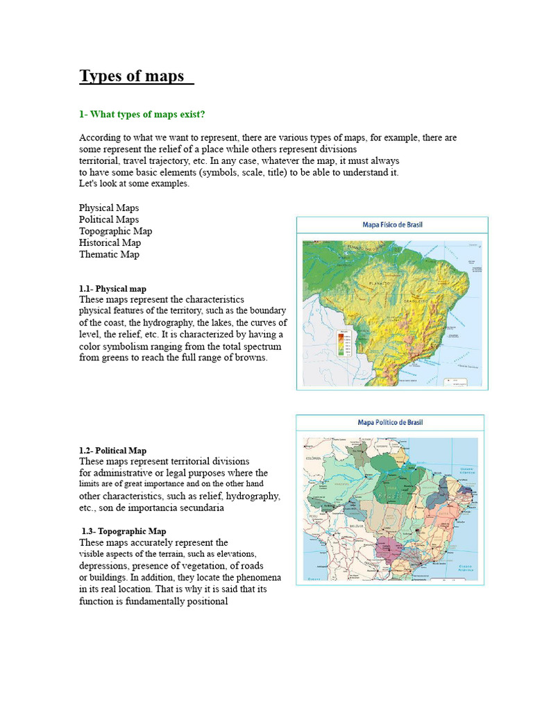 Types of Maps: A Comprehensive Guide | PDF | Map | Geology
