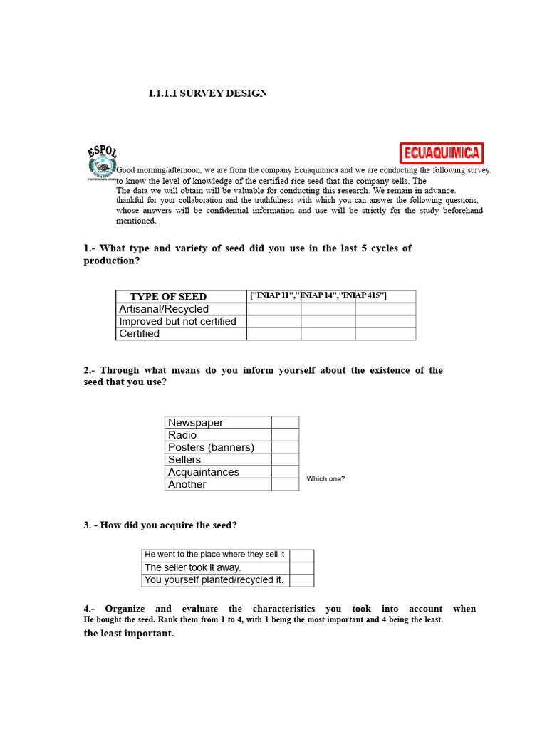 Certified Rice Seed Knowledge Survey | PDF | Agriculture