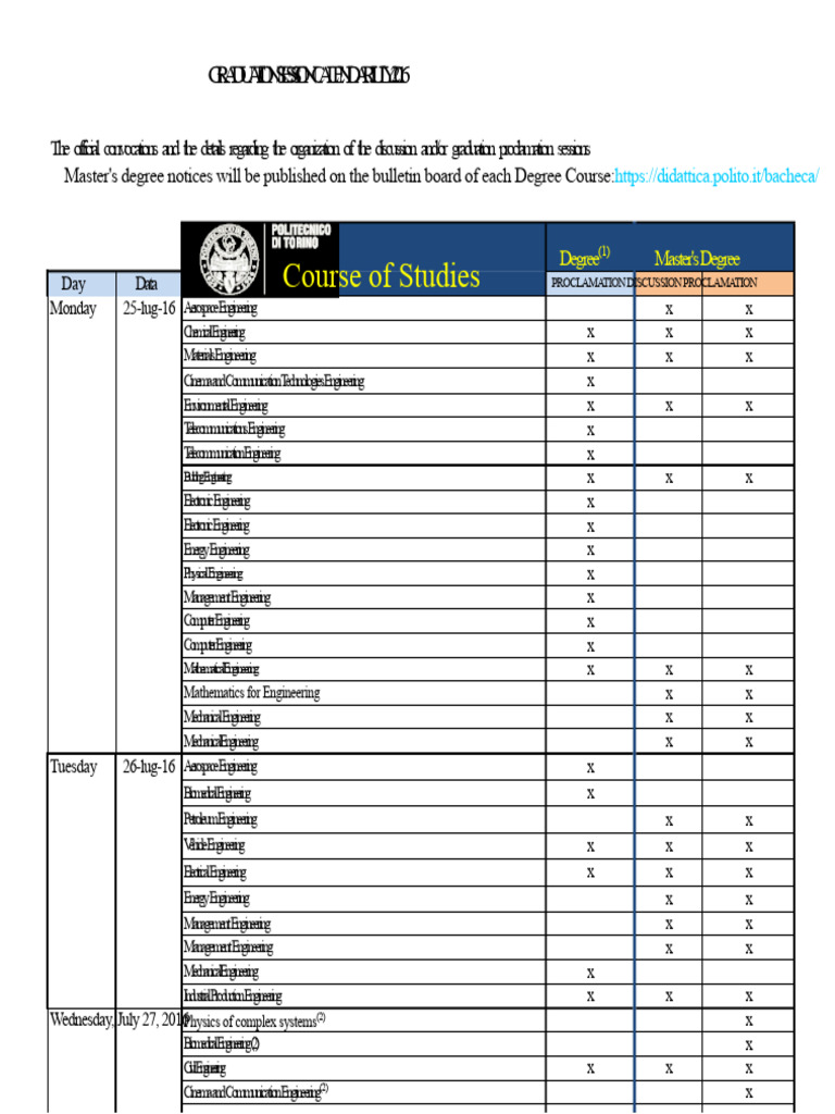 Graduation Calendar | PDF