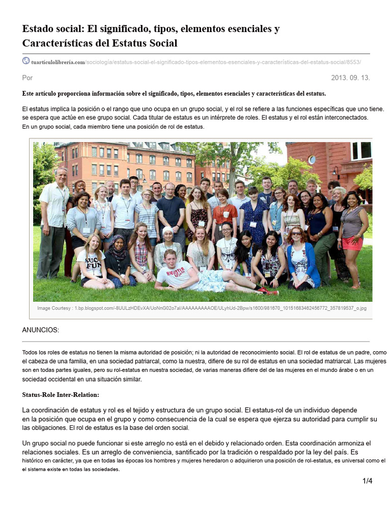 Estatus Social: El Significado, Tipos, Elementos Esenciales y ...