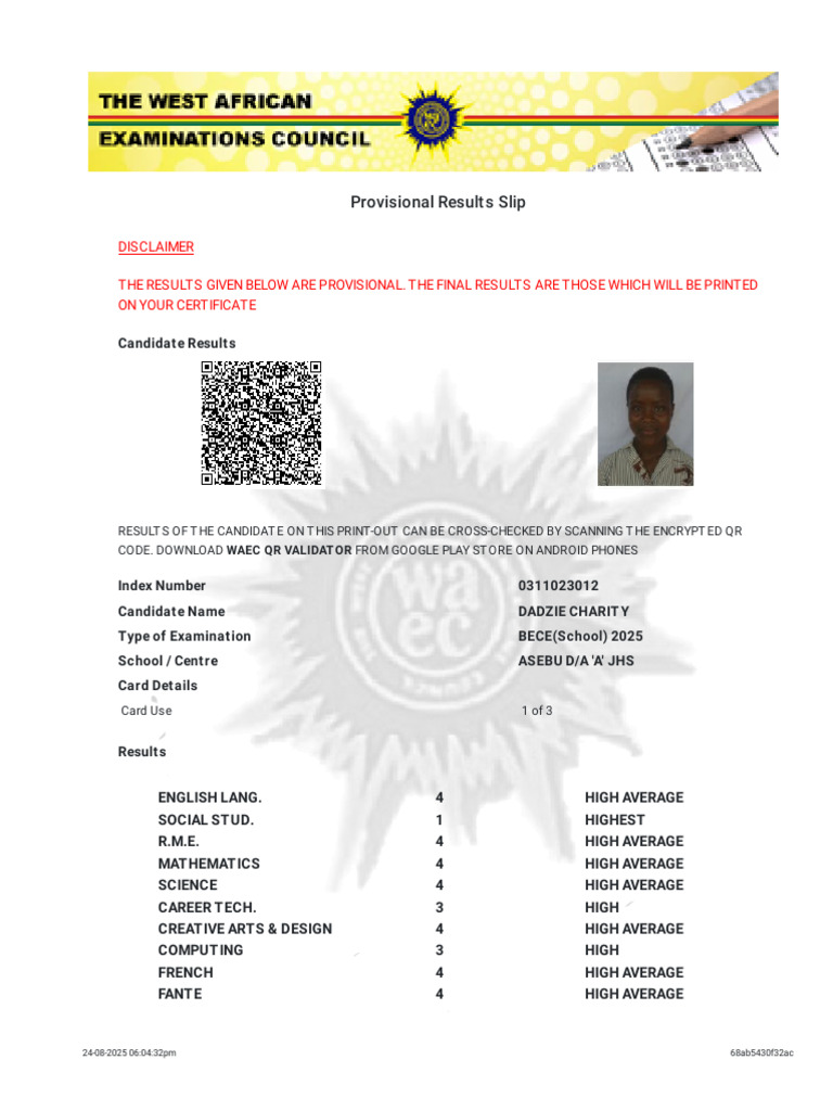 WAEC Candidate EResults (1) | PDF