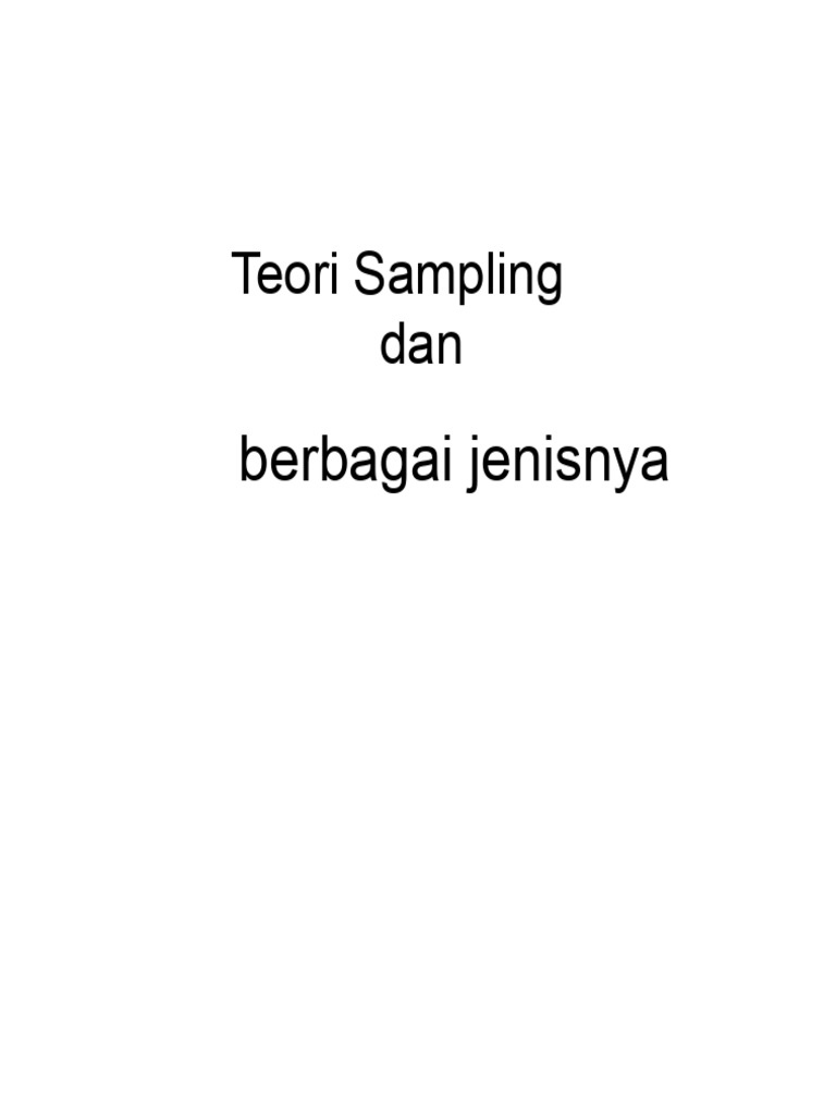 Teori dan Jenis Pengambilan Sampel | PDF