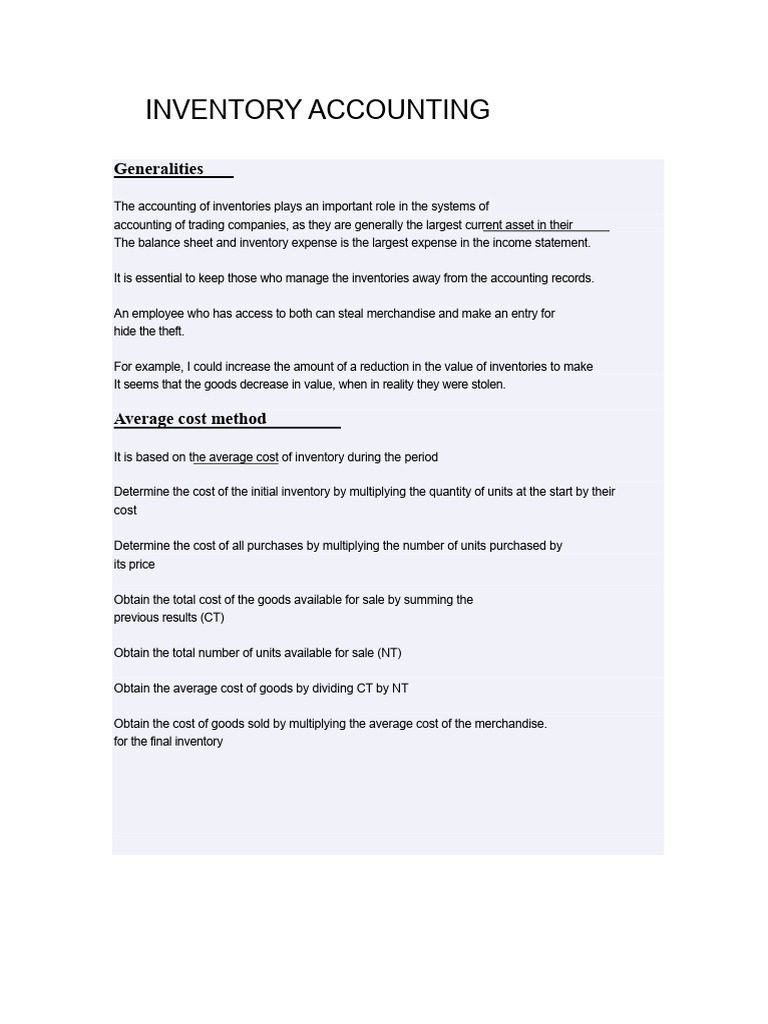 Inventory Accounting Methods Explained | PDF | Cost Of Goods Sold ...