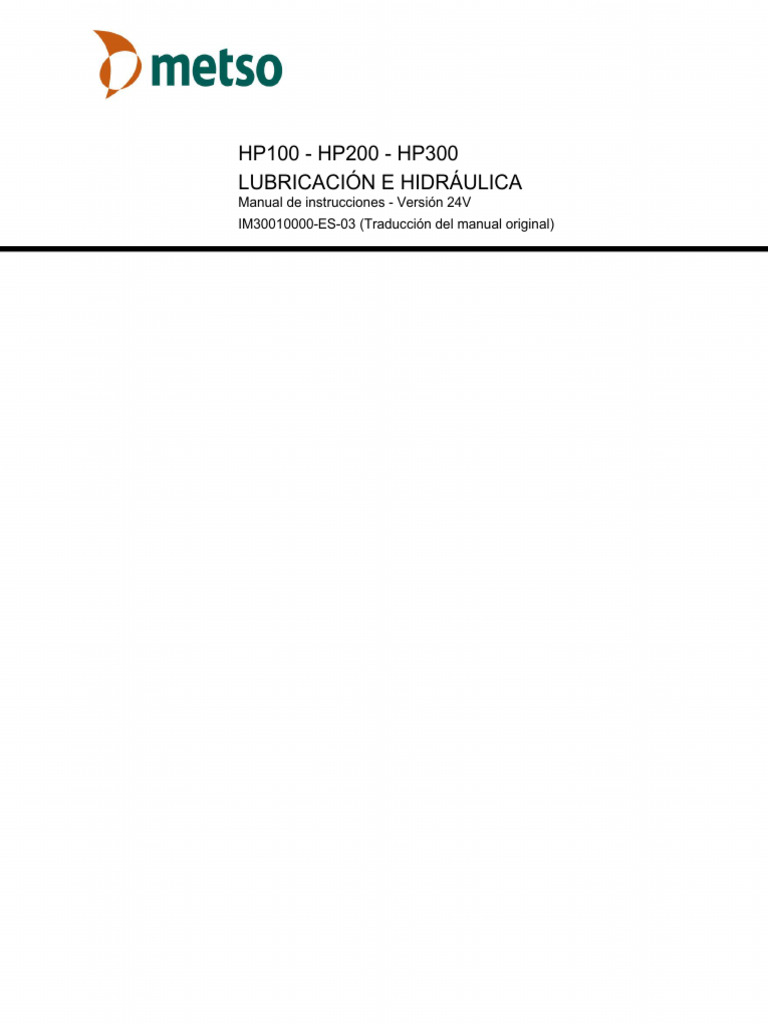 Manual Metso HP 300: Lubricación y Seguridad | PDF