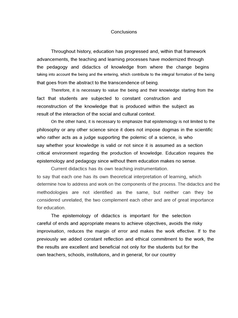 Conclusions On Didactics and Pedagogy p01 | PDF