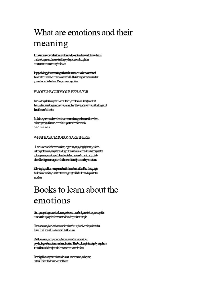 Understanding Emotions and Their Impact | PDF | Emotions | Cognition