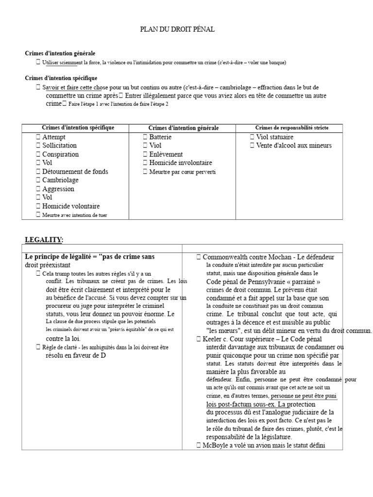 Types de Crimes et Principes Juridiques | PDF | Crimes | Crime et violence