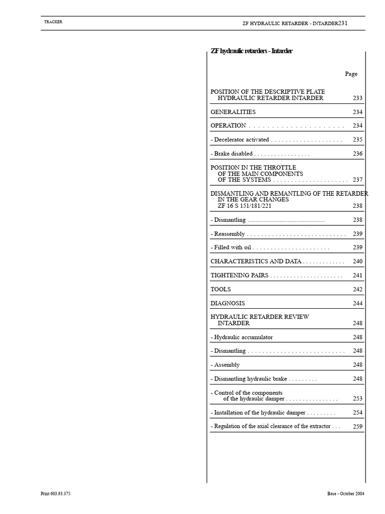 ZF Intarder Hydraulic Retarder Overview | PDF | Valve | Brake
