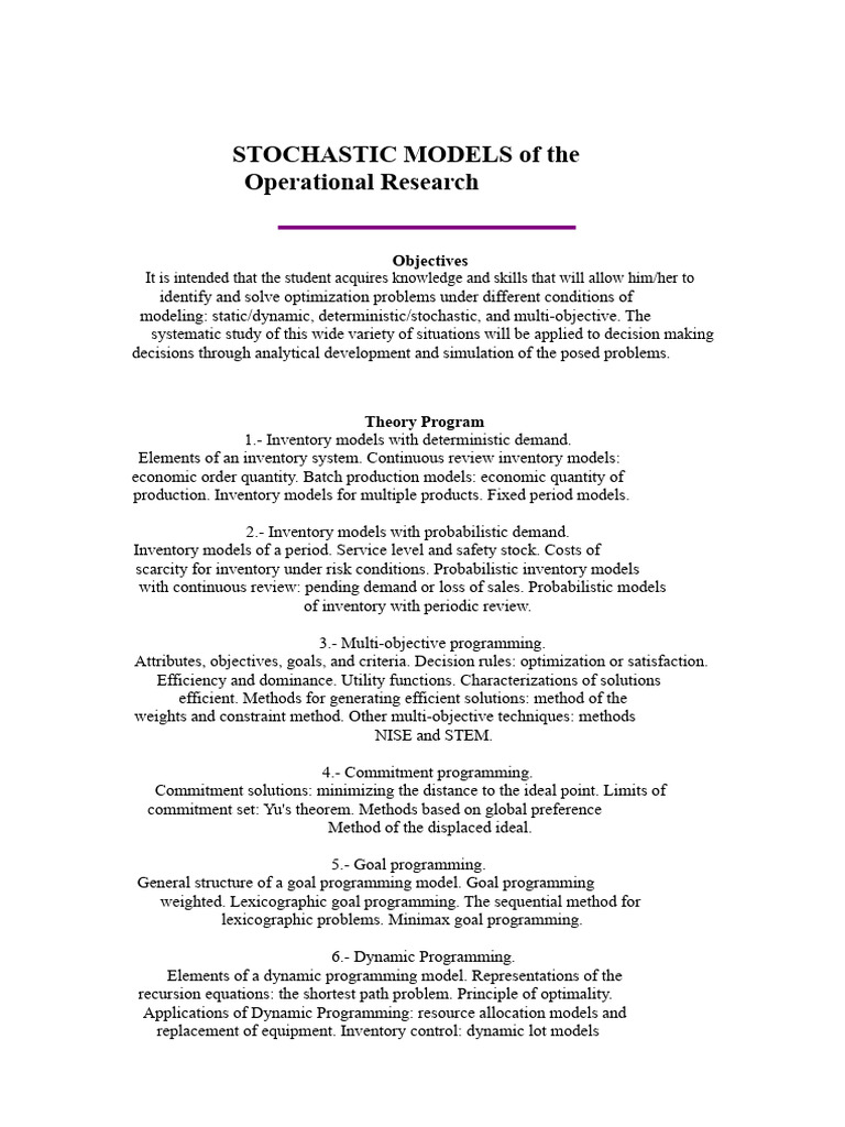 STOCHASTIC MODELS of OPERATIONS RESEARCH | PDF | Mathematical ...
