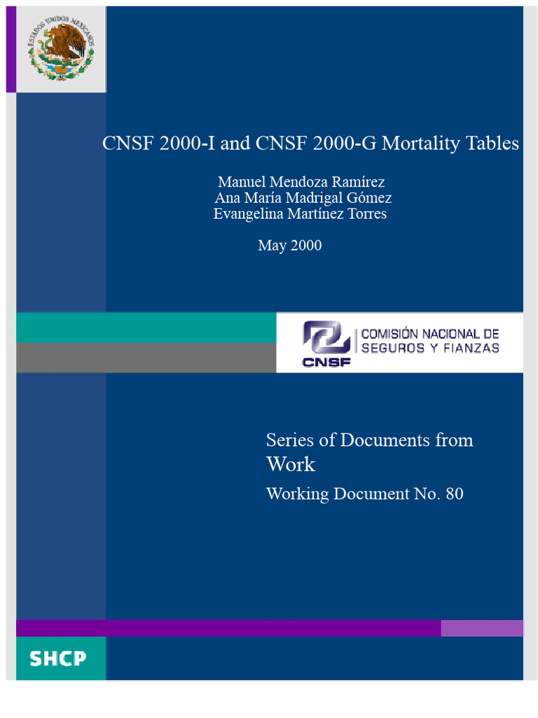 CNSF 2000 Mortality Tables Overview | PDF | Risk | Forecasting