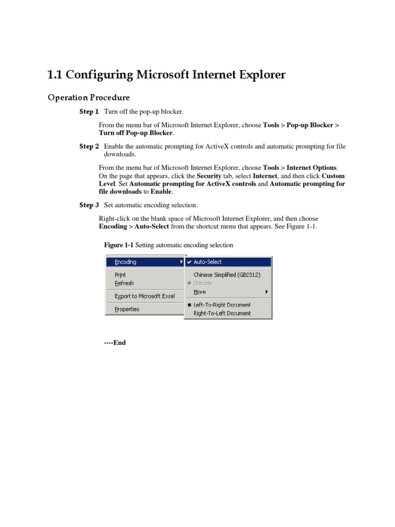 Configuring IE Settings for Optimal Use | PDF
