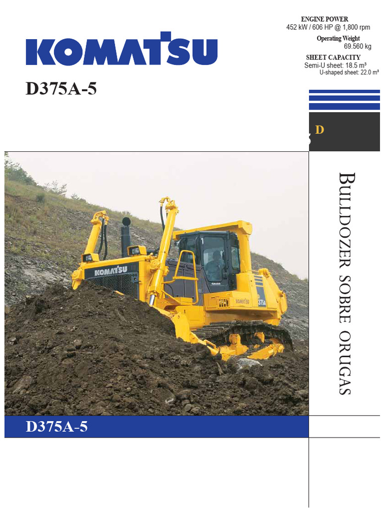 Komatsu D375A-5 Bulldozer Overview | PDF | Automatic Transmission | Engines