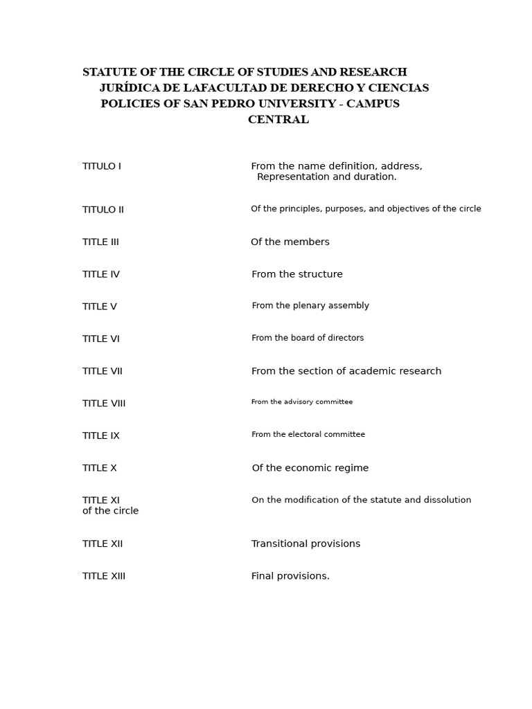 Statute of Law - Study Circle | PDF | Board Of Directors
