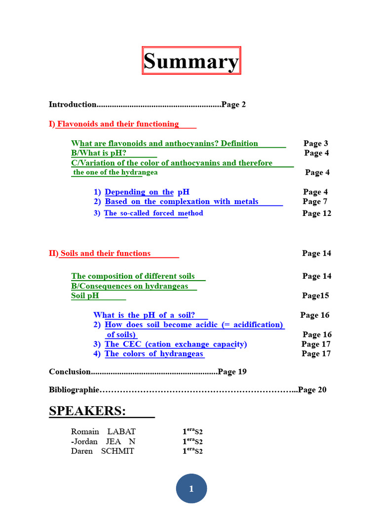 Change of Color of Hydrangeas | PDF | Soil | Ph