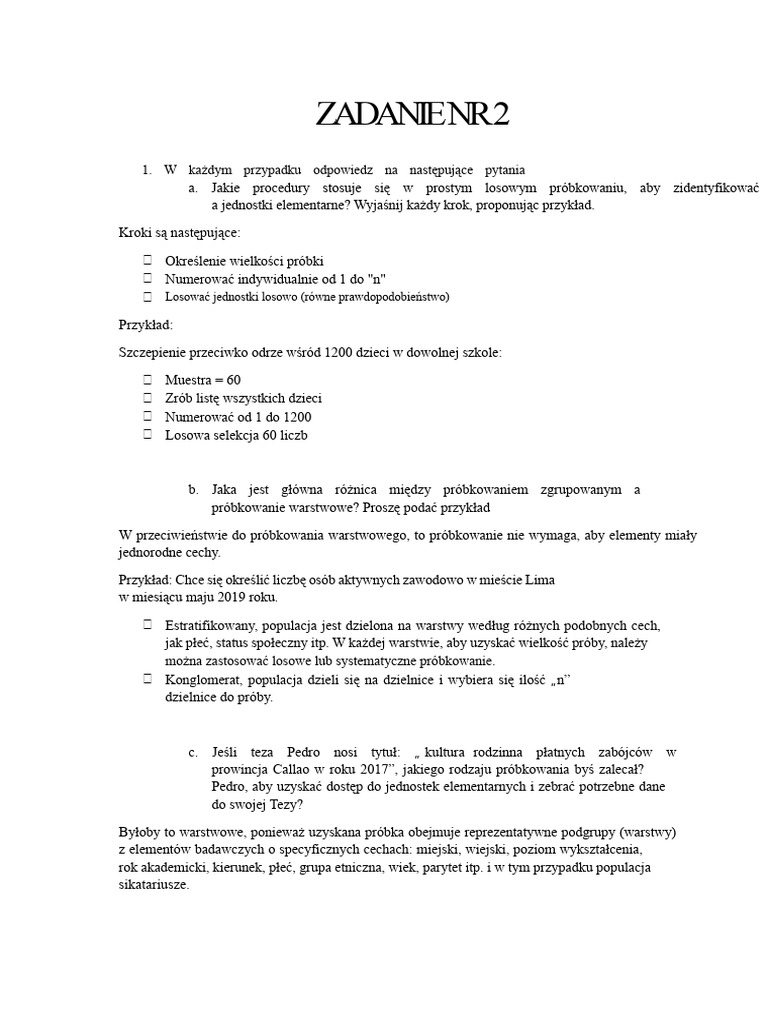ZADANIE 2 Statystyka | PDF